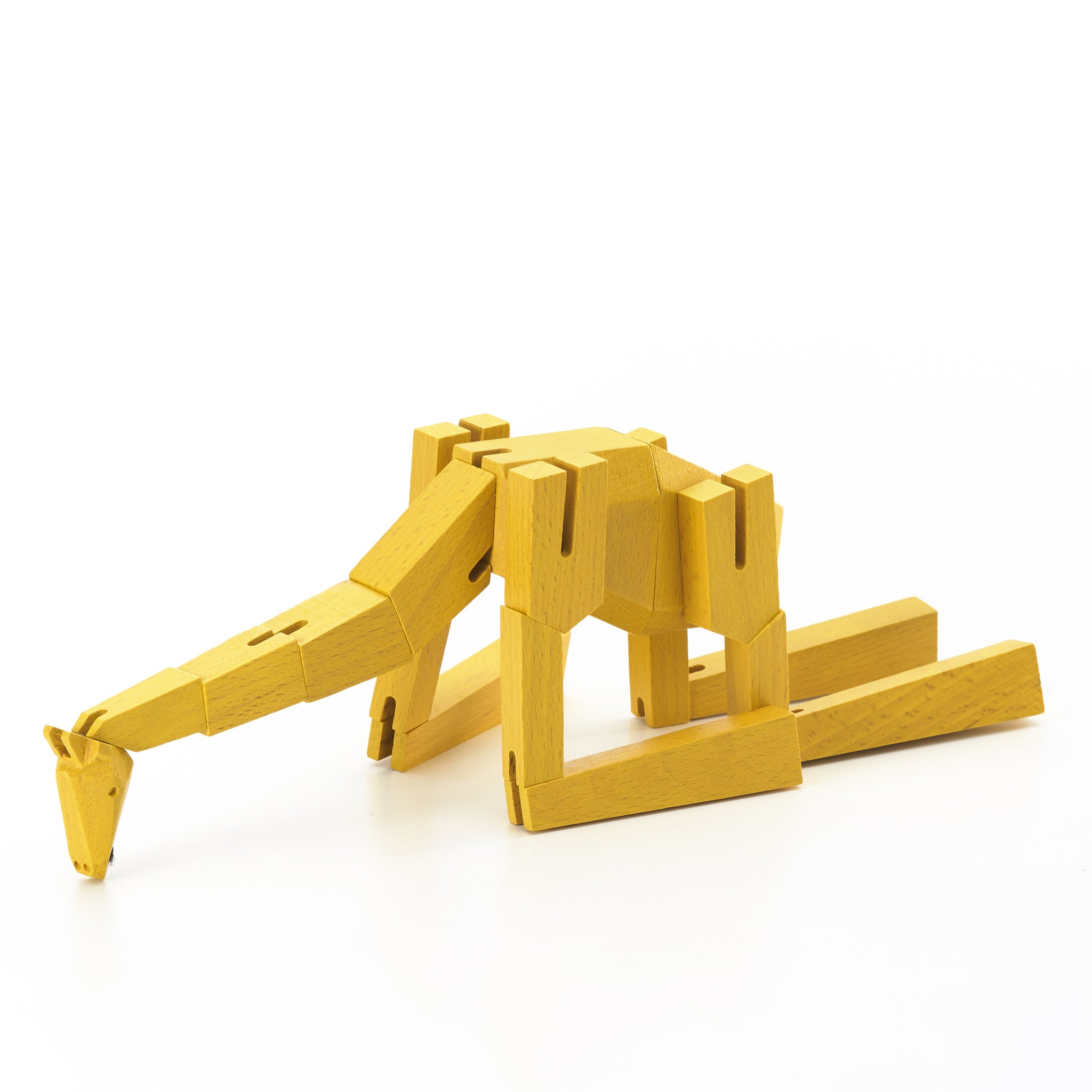 Morphits ® Giraffe Wooden Toy Playset Puzzle Yellow Sit Neck Down