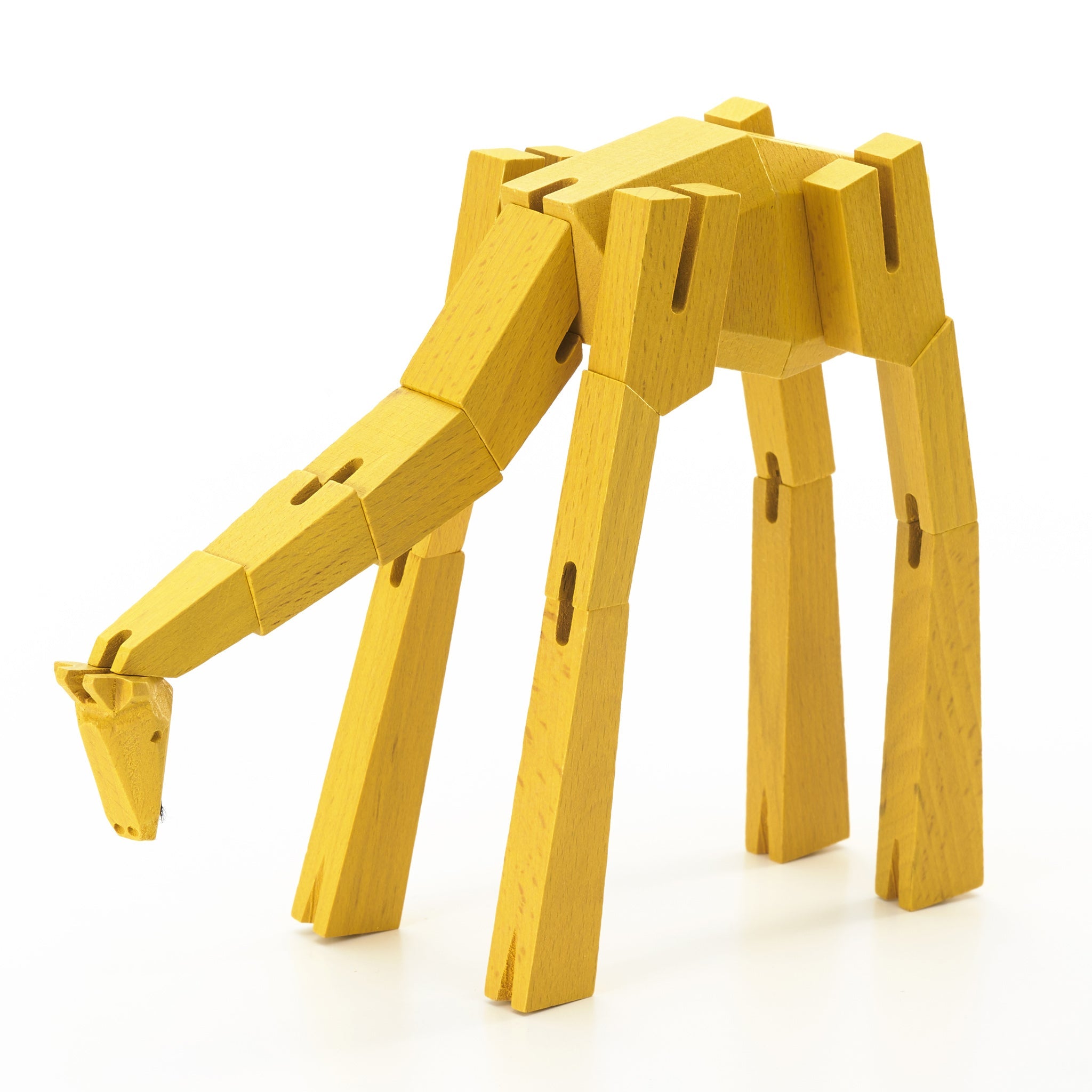 Morphits ® Giraffe Wooden Toy Playset Puzzle Yellow Neck down