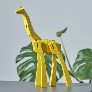 Morphits ® Giraffe Wooden Toy Playset Puzzle Yellow Leef