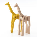 Load image into Gallery viewer, Morphits ® Giraffe Wooden Toy Playset Puzzle Natural and Yellow
