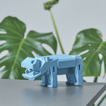 Load image into Gallery viewer, Morphits ® Hippo Wooden Toy Playset Puzzle Light Blue Leaf 
