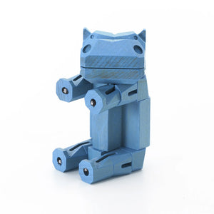 Morphits ® Hippo Wooden Toy Playset Puzzle Light Blue Sit 1