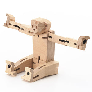 Morphits ® Monkey Wooden Toy Playset Puzzle open arms