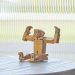 Load image into Gallery viewer, Morphits ® Monkey Wooden Toy Playset Puzzle Tan Arm open and up
