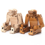 Load image into Gallery viewer, Morphits ® Monkey Wooden Toy Playset Puzzle Natural and Tan Front
