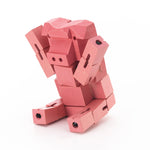 Load image into Gallery viewer, Morphits ® Pig  Wooden Toy Playset Puzzle Pink Open Arms
