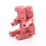 Load image into Gallery viewer, Morphits ® Pig  Wooden Toy Playset Puzzle Pink Sit
