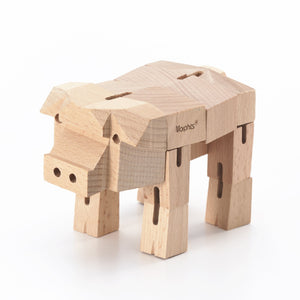 Morphits ® Pig  Wooden Toy Playset Puzzle Natural