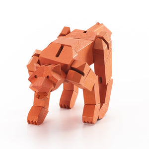 Morphits ® Tiger Wooden Toy Playset Puzzle Orange Front