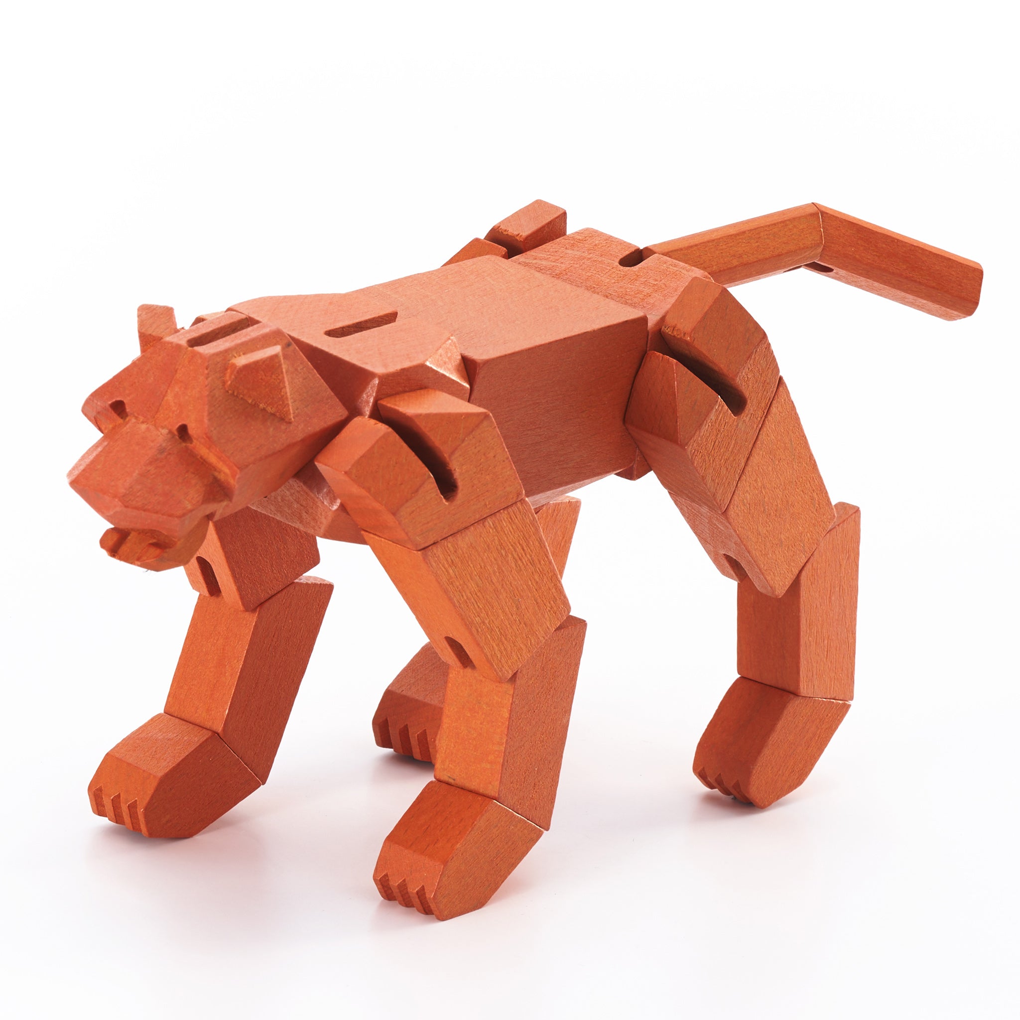 Morphits ® Tiger Wooden Toy Playset Puzzle Orange
